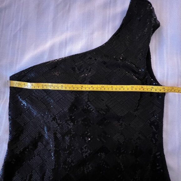 Forever 21, one Shoulder Sequins Blk Mini Dress Size L - Picture 4 of 6